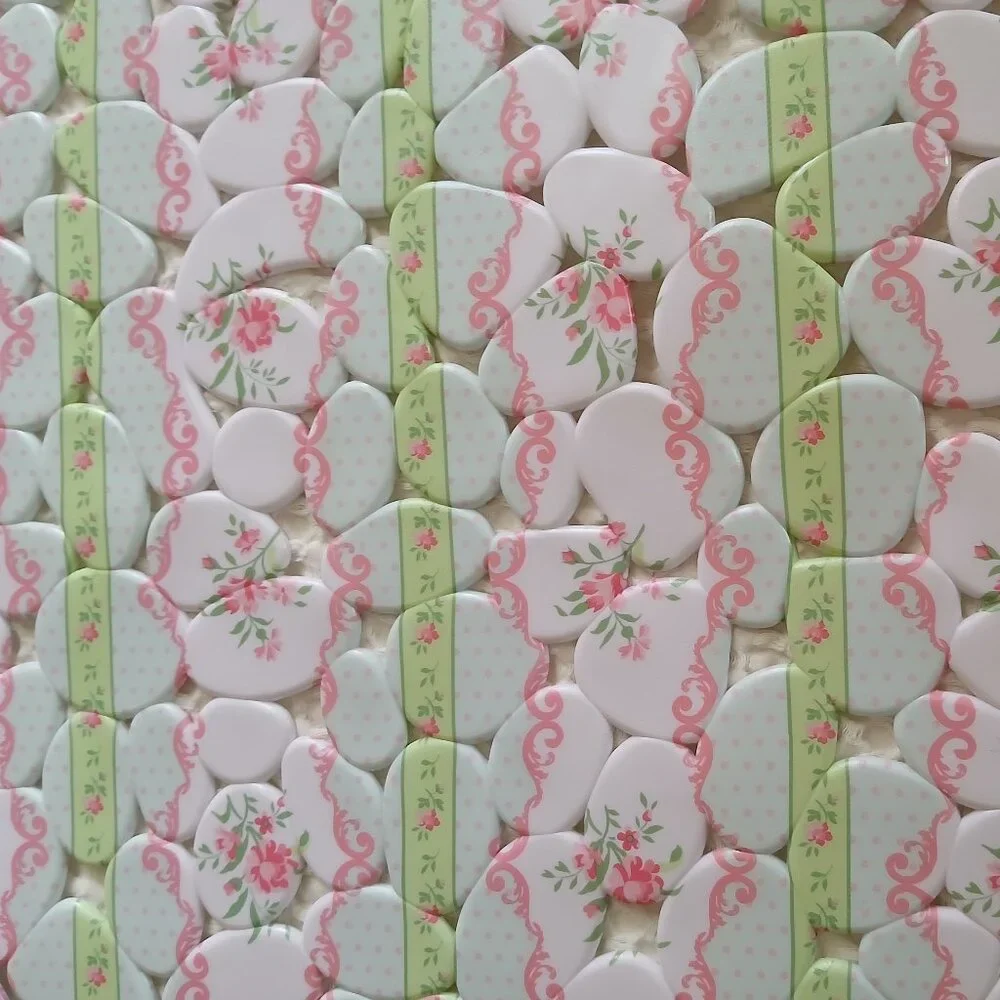 Listing For STEVE - 2 Kitchen Sink Mats-Coquette Pink Pastel Floral Non-Slip NWT - Picture 8 of 10